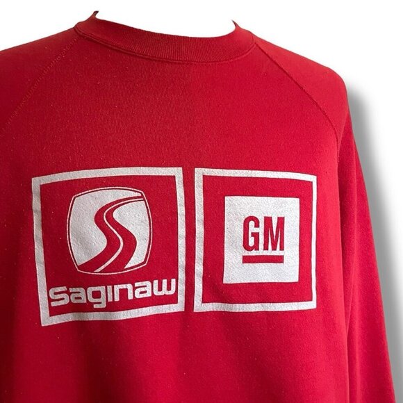 Vintage Discus Athletic Tultex Mens Sweatshirt 2XL Red GM General Motors Saginaw - Picture 5 of 8
